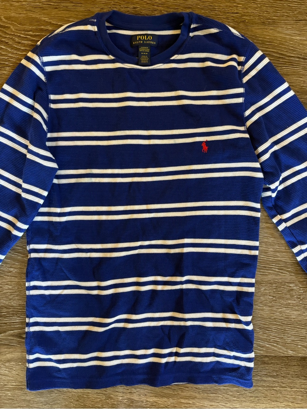 Polo - Ralph Lauren Men’s 2 pieces
Blue & White Striped & Navy Crewneck Shirt